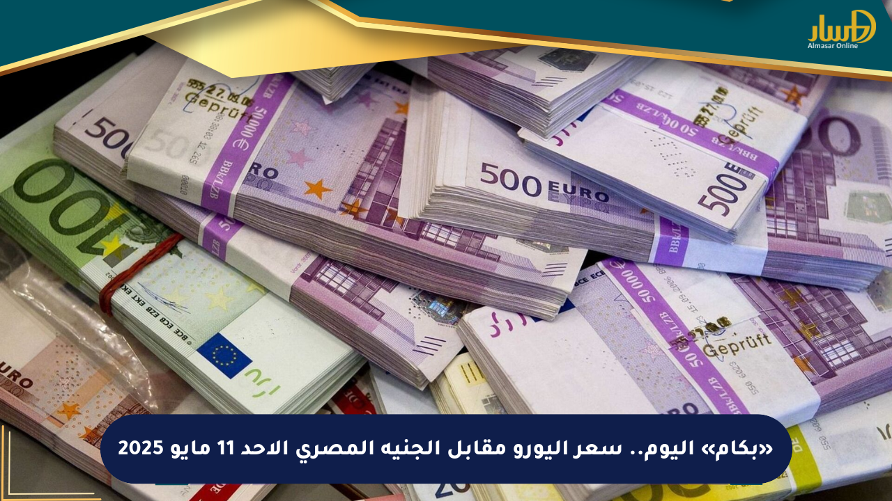 «بكام» اليوم.. سعر اليورو مقابل الجنيه المصري الأحد 11 مايو 2025